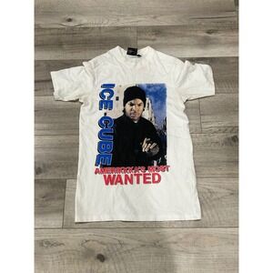 Ice Cube AmeriKKKa's Most Wanted‎ Graphic T-Shirt White XS Hip Hop Rap Tee